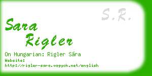 sara rigler business card